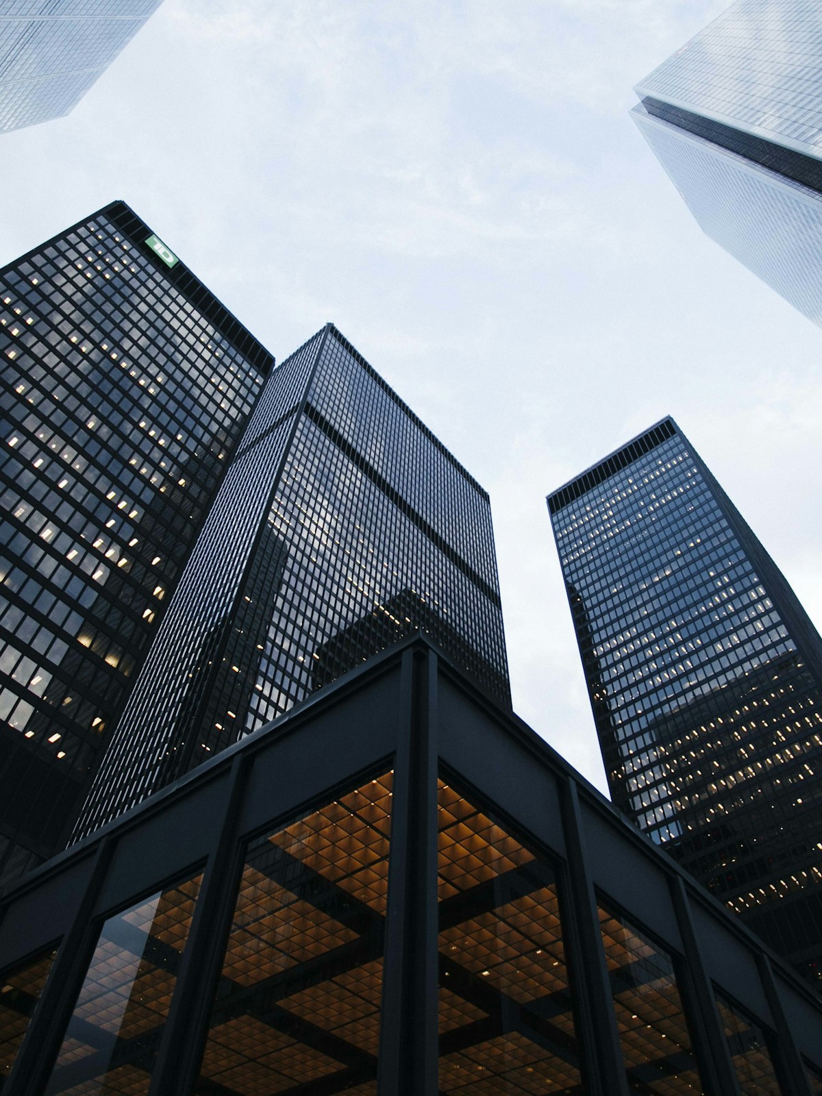 Corporate office tower architecture — professional services district